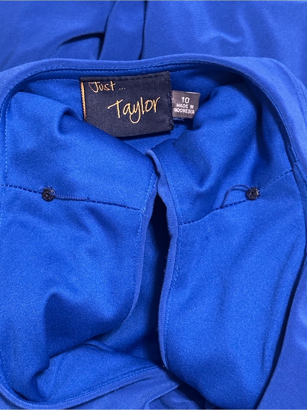 Just…Taylor. Royal Blue Sleeveless Ruffled V-Neck Midi Dress - Picture 10 of 10